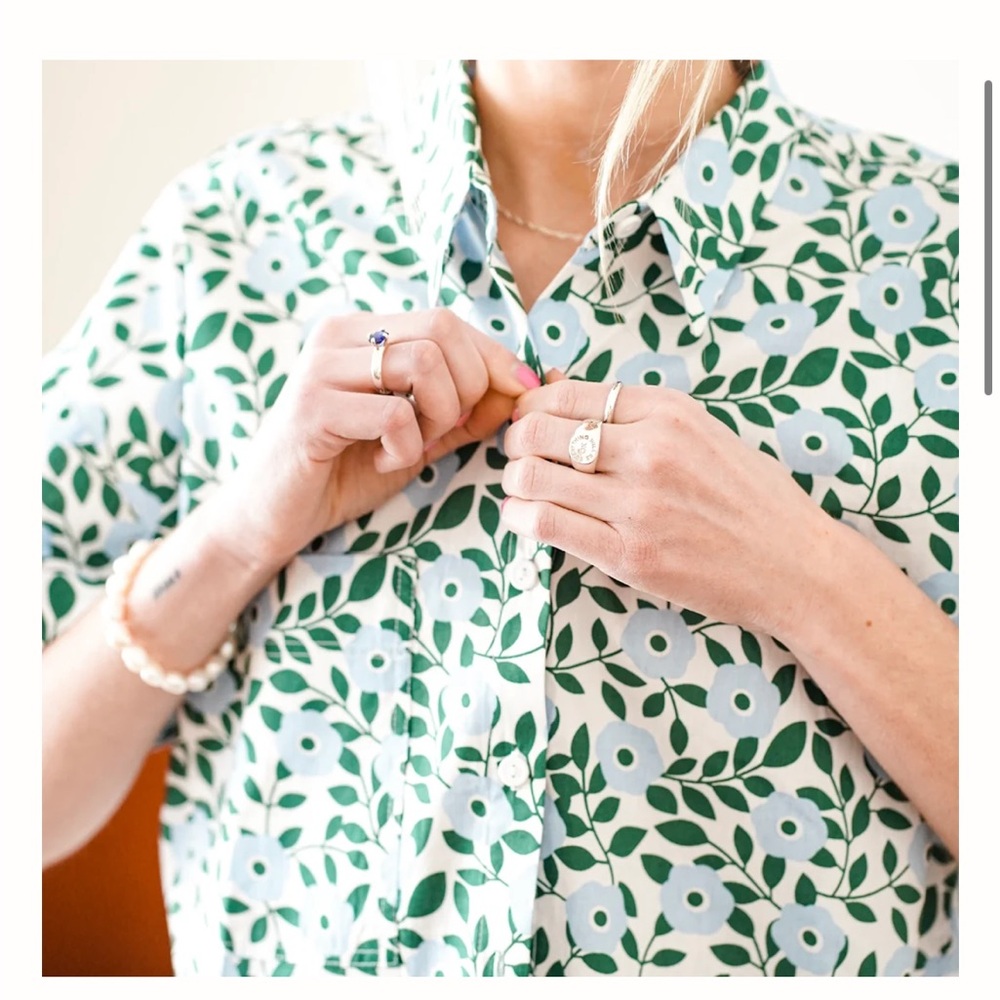 SOLD NEW❣️EVE GRAVEL ISIS SHIRT IN FLEURS BLEU - Picture 4 of 12